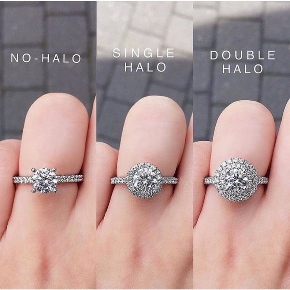 1-3Ct Round Cut VVS Lab Dia Halo Engagement Ring - Picture 11 of 16